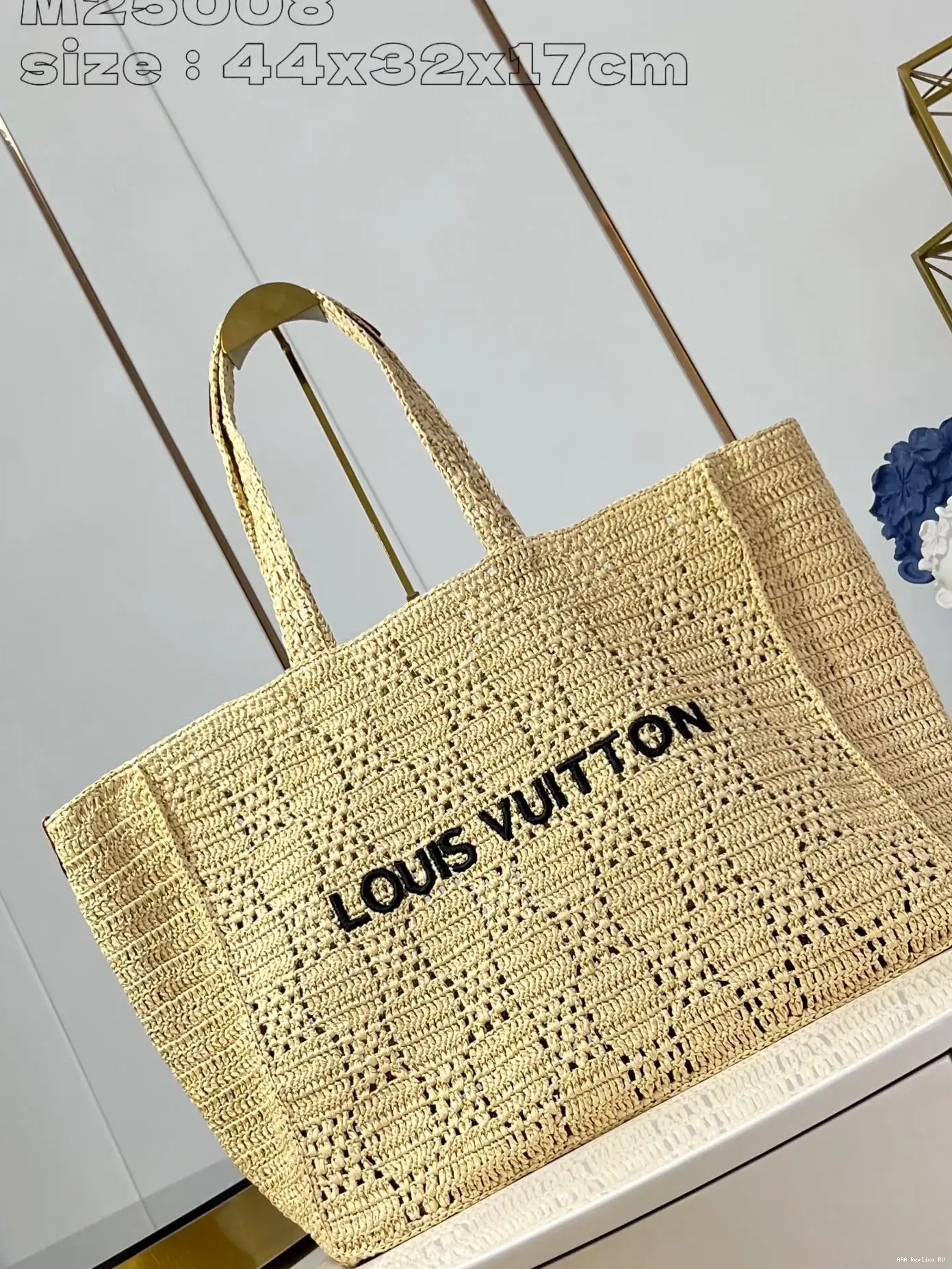Aaa replica ru VUITTON MM-44*32*17CM LOUIS Shopper Summer Tote 0507